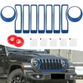 thumbnail image 3 of Liwarace Glossy Blue Front Center Mesh Grille Grill Cover For Jeep Wrangler JL 2018-2022, 3 of 9