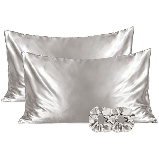 Satin Pillowcase for Hair and Skin Silk Pillowcase 2 Pack Cooling Satin  Pillowcase with Zipper Satin Pillow Case Cover Silk Pillowcase for Hair &  Skin | Standard Silk Pillowcase 