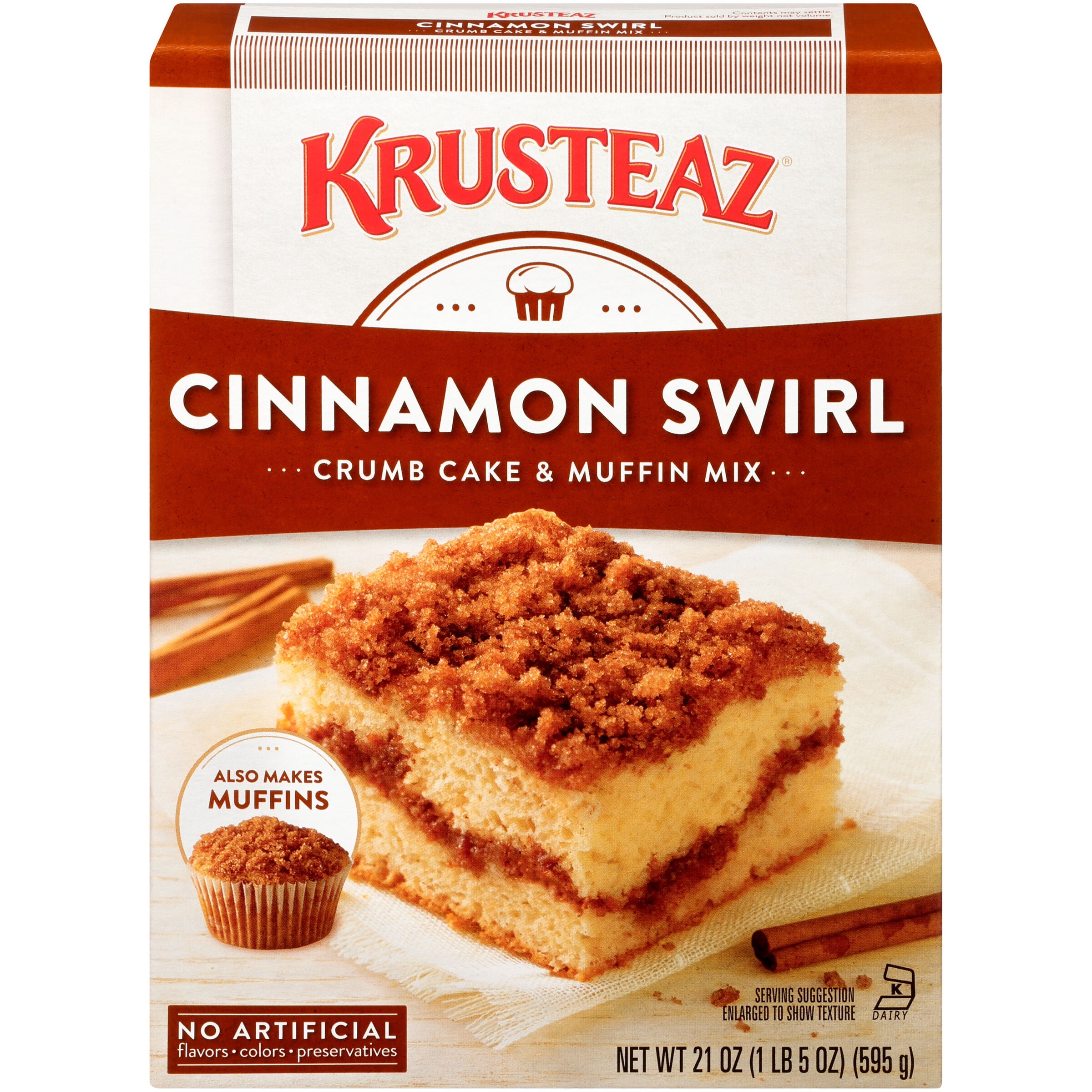 Krusteaz® Cinnamon Swirl Crumb Cake & Muffin Mix 21 oz. Box Walmart