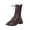 Brown, variant on Women Boots Mid Calf Chunky Heel Round Toe Lace-Up Side Zipper Snow Boots Casual Comfortable Fashion Low Heel Short Bootie