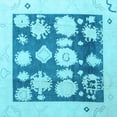 thumbnail image 1 of Ahgly Company Indoor Square Oriental Light Blue Traditional Area Rugs, 4' Square, 1 of 4
