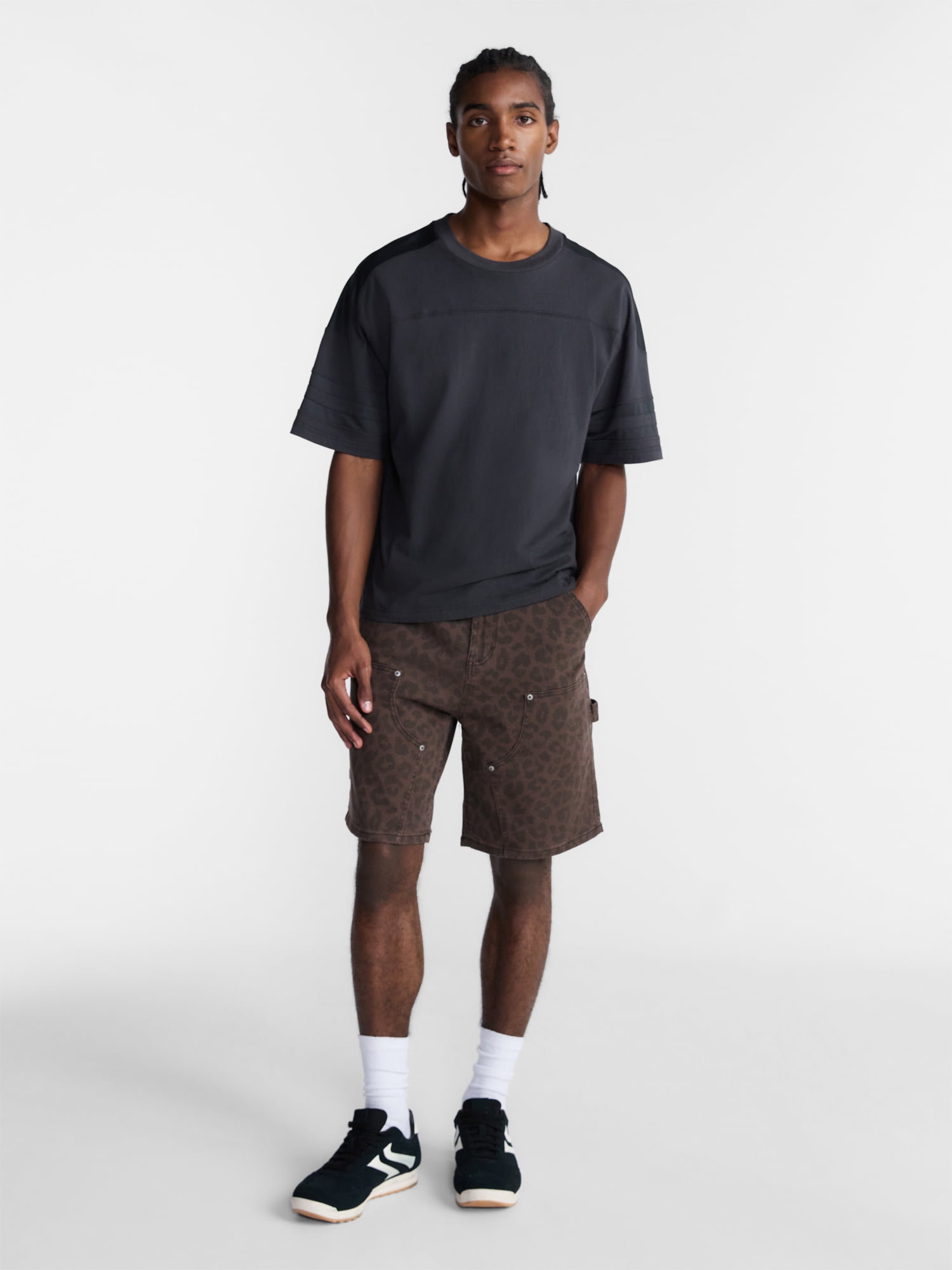 No Boundaries Men's & Big Men's Leopard Pattern Printed Denim