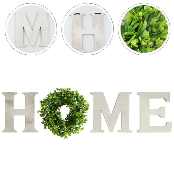 IFANLANDOR Home Hanging Sign Letters Shape Wooden Wall Decor for Home Office 1Set 9.8x9.3in