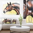 thumbnail image 1 of Brown Horse Portrait Painting - Abstract Canvas Art Print, 1 of 3