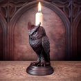 thumbnail image 4 of Candelabro de Gótico, Candelabro Retro de Búho Negro, Escultura de Resina, Estatua Artesanal de Halloween, Decoración del Hogar., 4 of 5