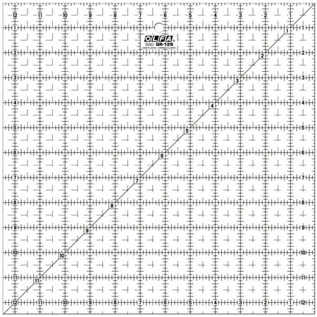 Frosted Acrylic Olfa Ruler 12-1/2in x 12-1/2in The Standard