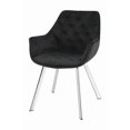 thumbnail image 4 of Topline Home Furnishings Dining Arm Chair, Velvet & Chrome Legs, 4 of 6