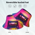 thumbnail image 2 of Fotbe Neon Cassette Tape Sombrero Tipo Pescador con Estampado – Sombrero de Sol de Algodón de Moda para Playa, Golf, Pesca, 2 of 6
