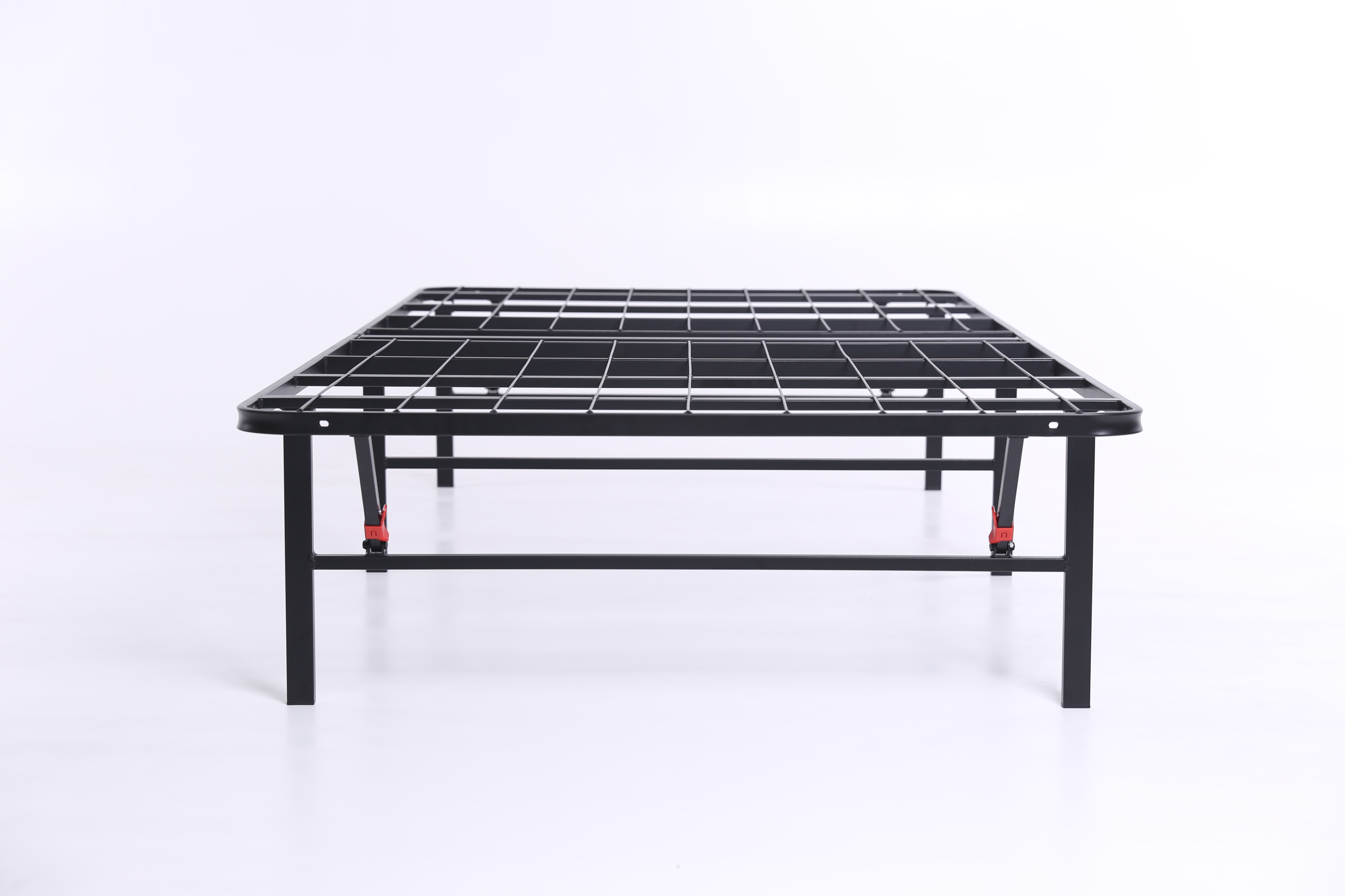 Beds Bed Frames 14 High Profile Foldable Steel Bed Frame Powder Coated Steel Twin Matress Black Home Garden