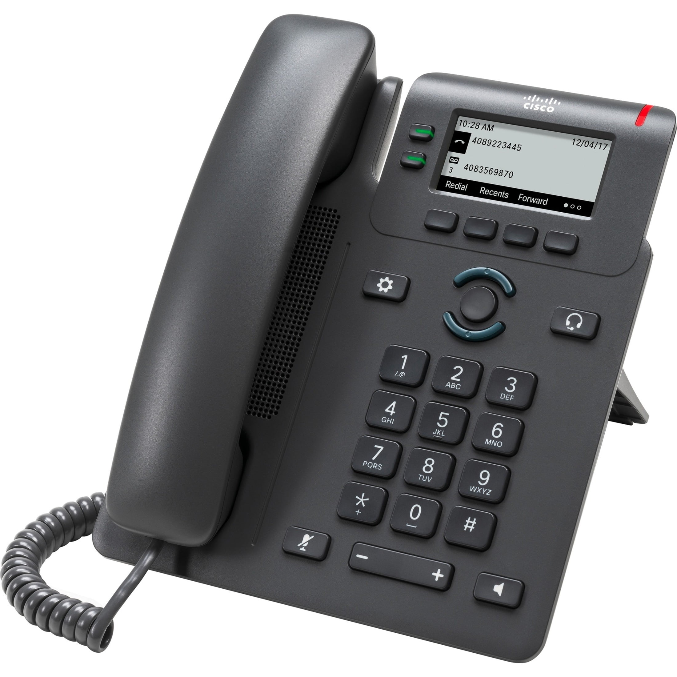 Cisco 6821 IP Phone, Corded, Corded, Wall Mountable, Desktop, Charcoal