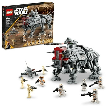 LEGO Star Wars AT-TE Walker 75337 Poseable Toy, Revenge of the Sith Set, Gift for Kids with 3 212th Clone Troopers, Dwarf Spider & Battle Droid Figures