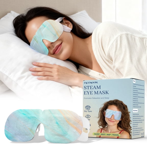 FACEMOON Steam Eye Mask – 16 Count, Self-Heating Warm Compress | for Eye Strain & Dark Circles Relief | Odorless Comfort