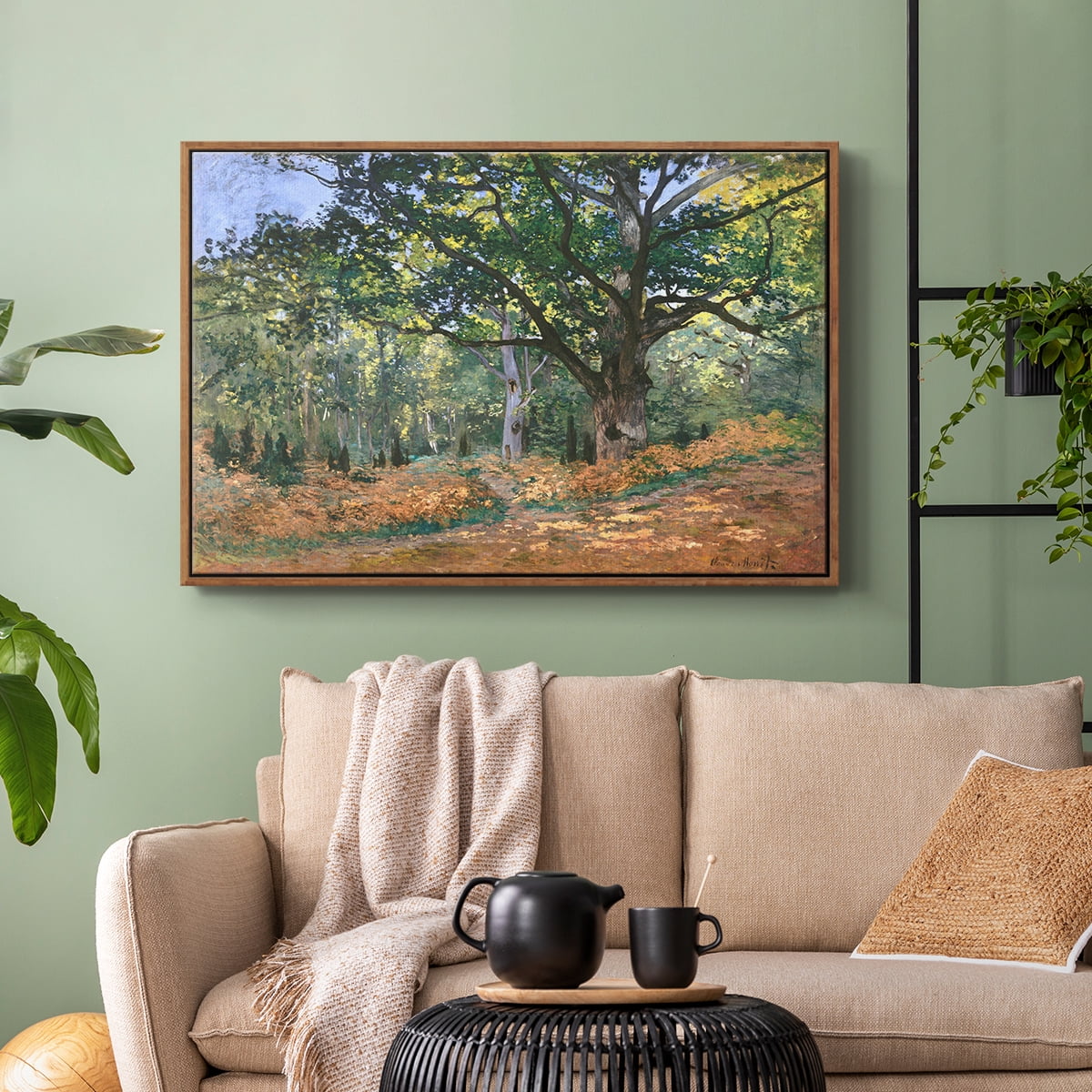 Vintage Landscape-CCXLIII By Wexford Home Framed in Walnut Wood Gallery Wrapped Canvas 25 in. x 37 in.