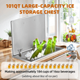 thumbnail image 3 of Roromall Drop-in Ice Chest, Quart Stainless Steel Ice Cooler, Ergonomic Handle, Hinged Cover, Drain-Pipe Set, Ideal for Outdoor Kitchen Patio Ice Bar, Cold Wine Beer, 3 of 8