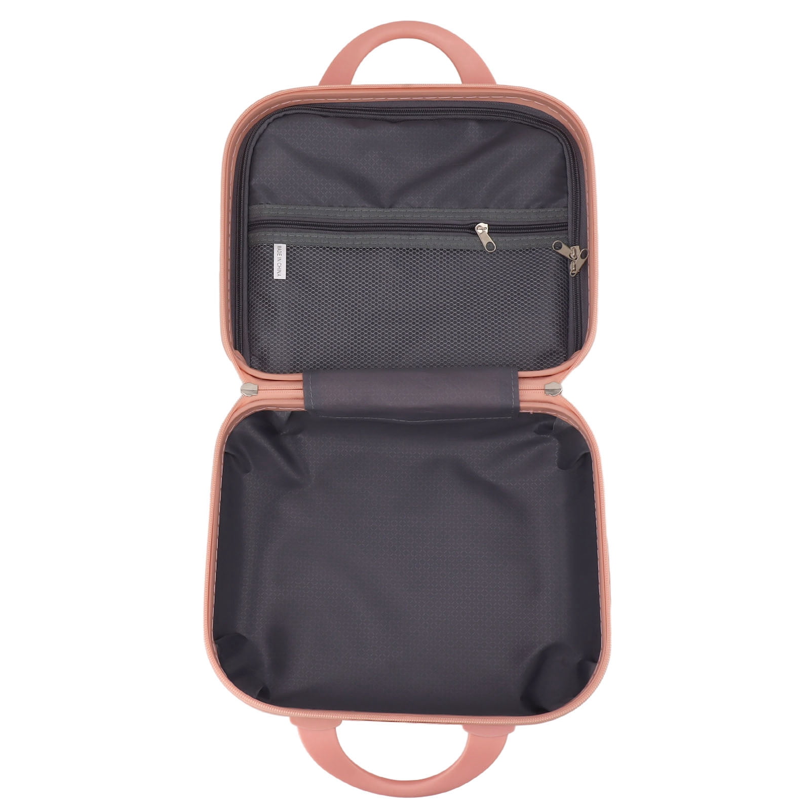 YAHHU 14in Small Travel Hand Luggage Mini Carry On Suitcase Hard Shell Cosmetic Case with Anti Slip Standing Feet Large Capacity Pink (11.8x9.8x5.9 in / 30x25x15 cm)