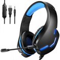 thumbnail image 1 of Auriculares con cable montados en la cabeza Auriculares luminosos para juegos controlados por cable Feliz Sencillez, 1 of 3