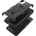 thumbnail image 6 of For TCL 30V 5G Hybrid Armor Kickstand with Swivel Belt Clip Holster Heavy Duty 3in1 TPU Defender Shockproof Rugged Phone Case Cover by Xpression - Black, 6 of 9