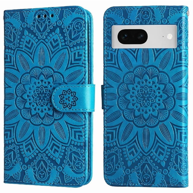Funda tipo cartera GANGXUN para Google Pixel 7 , diseño girasol, cuero PU, soporte, cierre magnético, tarjetero