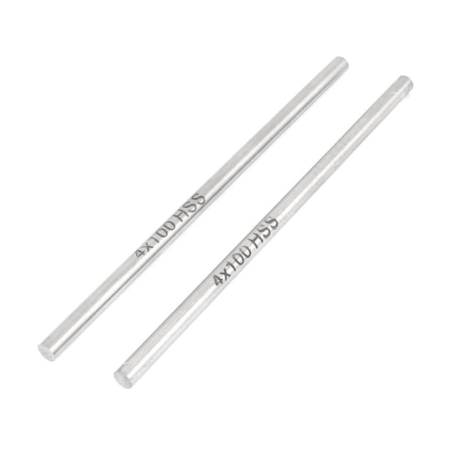 2 Pcs Barras de Torneado Redondas de Acero Rápido HSS 4mm x 100mm