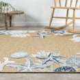 thumbnail image 3 of Ox Bay Elise 7'9" x 9'9" Beige Sea Shells and Coral Performance Indoor/Outdoor Area Rug, 3 of 9