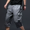 thumbnail image 5 of Dagugfen Cargo Pants for Men Capri Plus Size Straight Leg Drawstring Loose Outdoor Hiking Cropped Trousers, 5 of 7