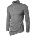 thumbnail image 2 of Hombres Casual Irregular Multicolor Botón Slim Fit Manga Larga Cardigan Camisas Odeerbi ODB-6, 2 of 4