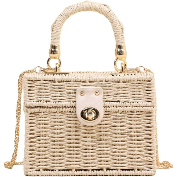 MMYGU Women's Top Handle Straw Handbags Crossbody Bag Summer Basket