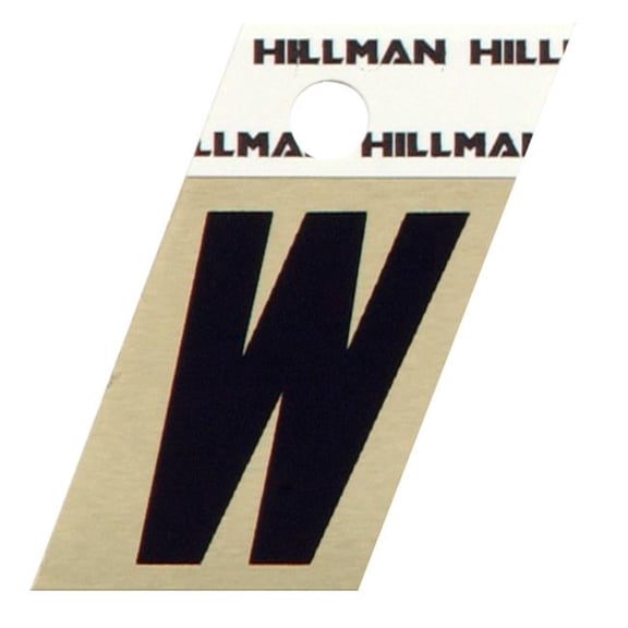Hillman 840538 1-1/2-Inch Aluminum Angle-Cut Letter W, Black