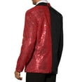 thumbnail image 3 of Lars Amadeus Sequin Blazer for Men's Shawl Lapel Party Sparkle Color Block Sports Coats, 3 of 5