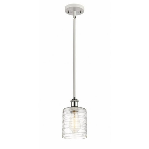 516-1S-WPC-G1113-LED-Innovations Lighting-Cobbleskill - 1 Light Mini Pendant In Art Nouveau Style-8 Inches Tall and 5 Inches Wide White/Polished