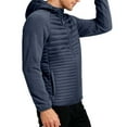 thumbnail image 2 of Mrmaere Men's Hooded Jacket Contrast Fabric Quilted Warm Outerwear for Daily & Casual Wear Blue L, 2 of 7