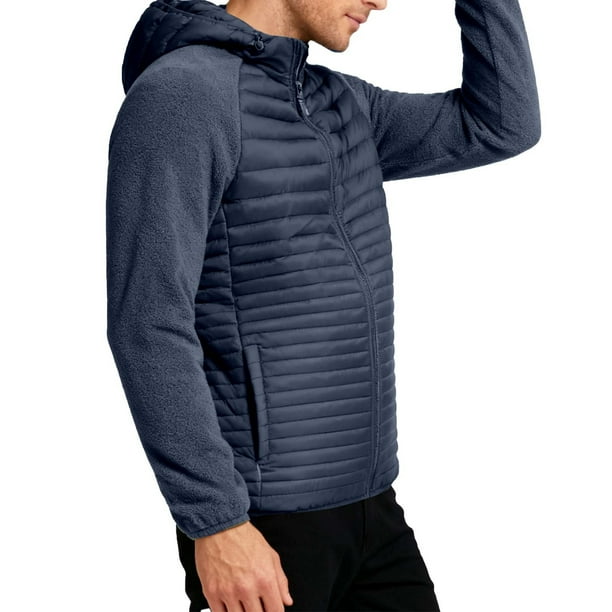 Ceisia Men's Winter Warm Stand Collar Zipper Cardigan with Pockets Windproof Water Gift Repellent Lightweight Puffer Jacket