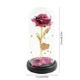 thumbnail image 3 of LED Illuminated Glass Dome Display with Metallic Flower for Anniversary Birthday Home Desktop Decor 1-Piece, 3 of 6