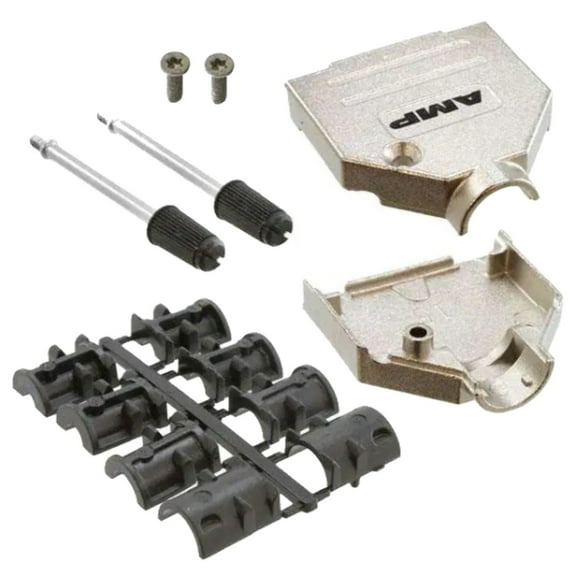 1-1478762-5 Position 15 Two Piece Backshell Connector Silver 180° Shielded