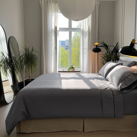Juego de Sábanas Matrimonial 2800 Hilos Extra Suave Premium Textura Flores Soft Nature