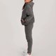 thumbnail image 4 of Sudadera Conjunto de chándal de 2 piezas para mujer, ropa deportiva informal de Color sólido para otoño e invierno Cgtredaw Gris oscuro T 3EG para Mujer, 4 of 5