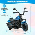thumbnail image 3 of Costway 6V Kids Electric Motorcycle with Training Wheels LED Headlights Music Board Blue, 3 of 10