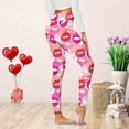 thumbnail image 3 of Gibobby Pantimedias Termicas Mujer Leggings yoga para damas Leggings cómodos informales con estampado lindo para el día San Valentín(Rosa, M), 3 of 4