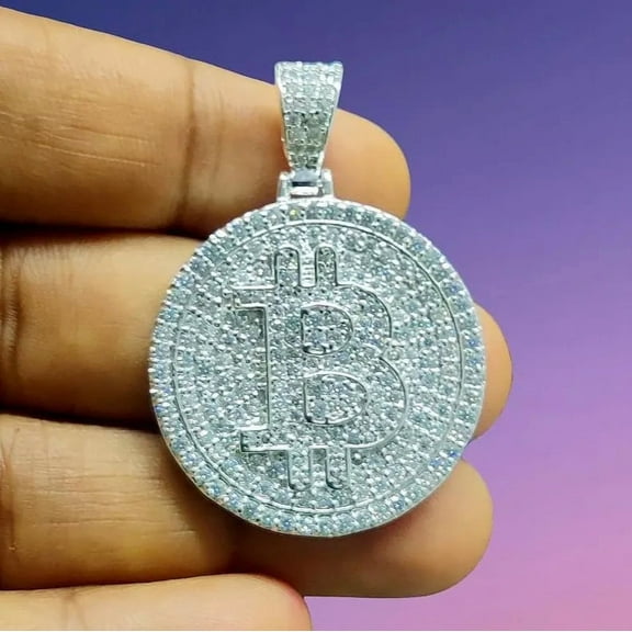 Aishvi Jewels 3 Ct Round Cut Simulated Diamond Men's Custom "B" Letter Pendant 14K White Gold Plated.