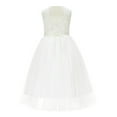 thumbnail image 2 of Ekidsbridal Girl Pageant Flower Girl Dress - Scalloped Lace Back Tulle with Rhinestone Sash 207R7-A (Size: M-10), 2 of 3