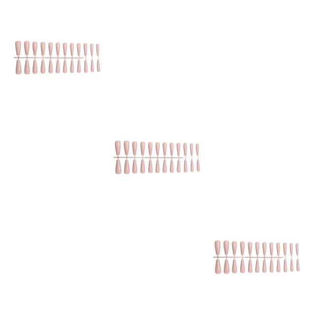 ZheElen Fake Nail Set French Style Scratch Resistant Press-on Fingernails Full Cover Removable for Trimble Adjustable Manicure Stickers Type 16 3Set