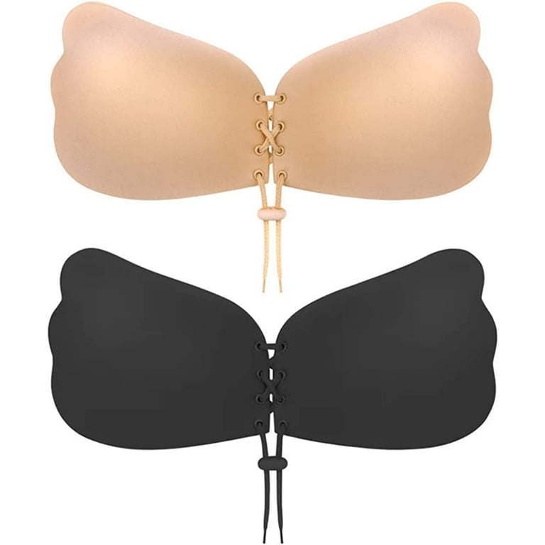 MITALOO Sticky Push Up Adhesive Invisible Backless Bra Magic Nipple Covers  Strapless Bra