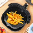 thumbnail image 3 of Fryer Silicone Pot with Handle, 8.6 Inch Reusable Fryer Liners Heat Resistant Non-stick Fryer Basket, Black, 3 of 5