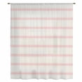 thumbnail image 2 of Pink Striped Sheer Curtains 108 Inches Extra Long, Rustic Pink Stripe Modern Art Beige Light Filering Curtains, Privacy Drapes Simi Floor to Veiling Curtain for Living Room Bedroom Window Treatment, 2 of 9