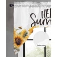 thumbnail image 3 of Sunflower Kitchen Curtains Swag Valance for Windows/Bathroom/Cafe, Blue Bottle Floral Country Bee Watercolor Rod Pocket Drape Panel Swag Curtain Valance for Bedroom/Living Room 55''x36'', 3 of 6