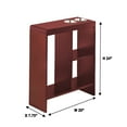 Slim Wood End Table with Drink Holders and Builtin Shelving Walnut