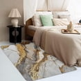 thumbnail image 4 of White Brown Gold Marble Rug, Abstract Marble Area Rug 4x6, Modern Luxury Rugs for Bedroom, Rugs Low Pile Washable Stain Resistant Easy Clean for Dining Room, Living Room Soft Carpet Decor ZX&-232, 4 of 7