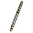 thumbnail image 1 of Fountain Pen, Medium Point, Glossy Silver Lacquer with Gold Trim, 1 of 3