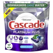Cascade Platinum Plus Dishwasher Detergent Pacs, Fresh, 17 Count