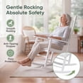 thumbnail image 5 of Devoko Outdoor Rocking Chair Set of 2, Solid Acacia Wood Patio Rocking Chairs with High Backrest, Porch Rocker for Patio Garden Balcony, White, 5 of 8
